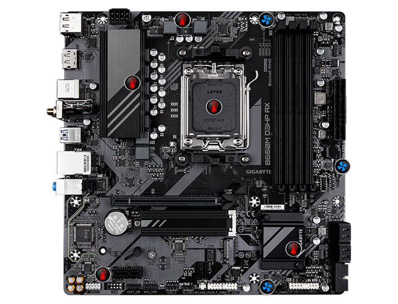GIGABYTE B650M D3HP AX AM5 LGA 1718 AMD B650 M-ATX DDR5, 2x PCIe